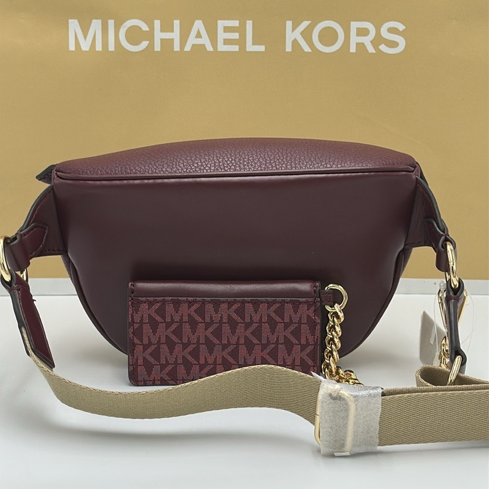 Michael Kors Maisie 2 In 1 Small Leather Waist pack Fanny pack Bag (Oxblood) MK - Picture 5 of 15